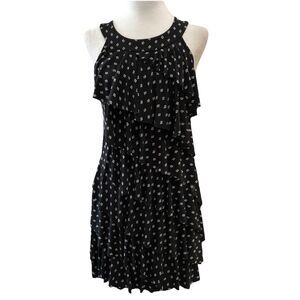 WHITE HOUSE BLACK MARKET Ruffle Tiered Sleeveless Stretch Dress SMALL